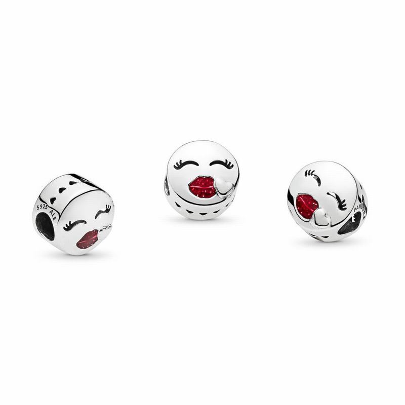 Pandora Kiss Charm - Sterling Silver/Enamel/Red - Canada | YA5808LY